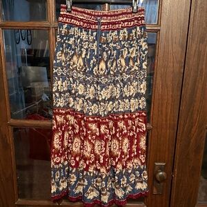 Bohemian‎ Floral Maxi Skirt - Blue and Red